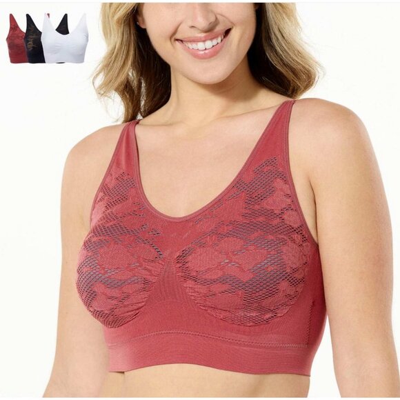 Rhonda Shear Ahh Bra with Adjustable Straps and Lace Detail 3 Pack - Picture 8 of 12